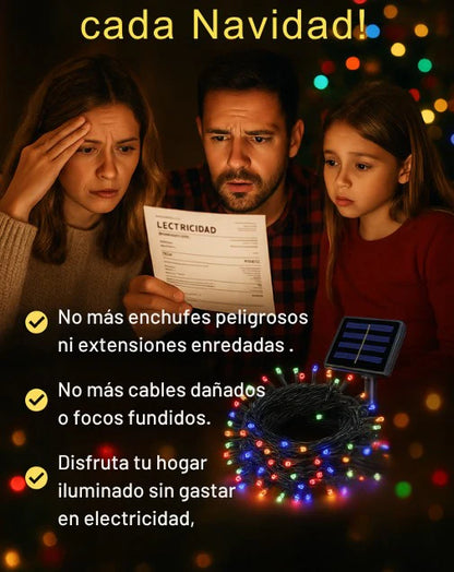 Luces Navideñas con Panel Solar, Para Interiores y Exteriores!