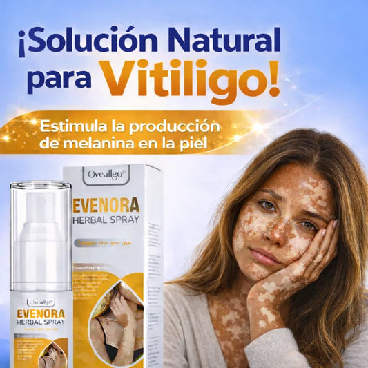 Evenora Herbal Spray–Solución Natural para el Vitíligo Estimula la producción de melanina y ayuda a reducir las mancha en la piel.
